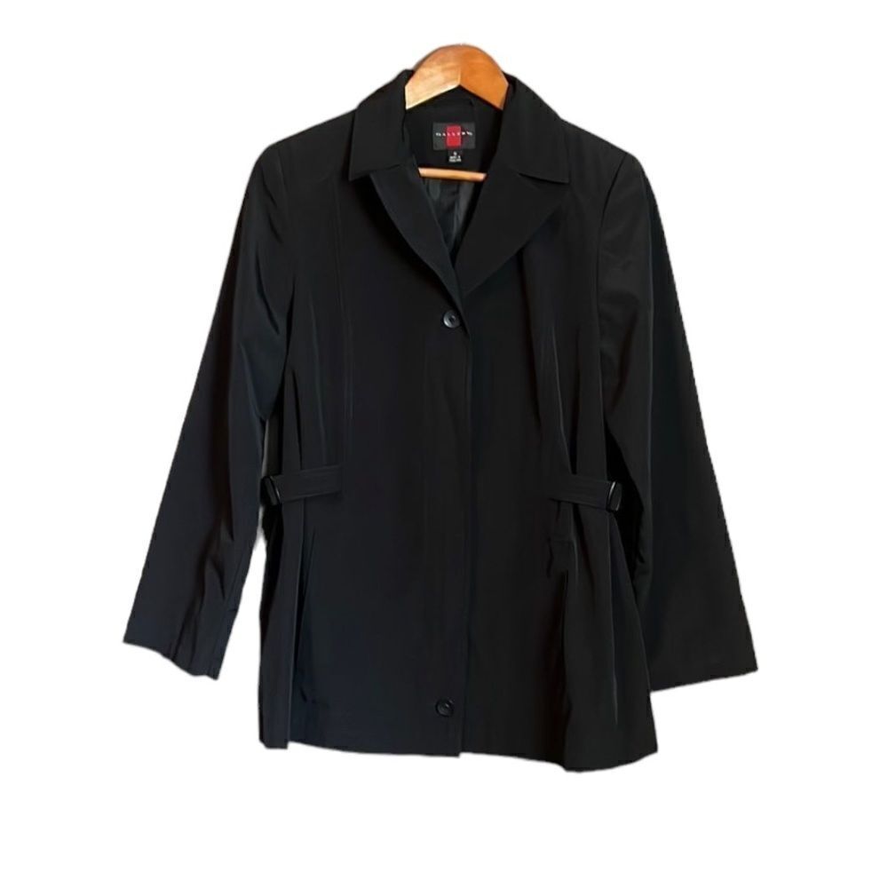 Gallery black coat water resistant. Size small
